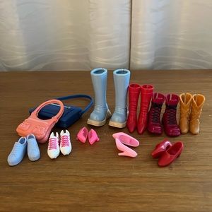 Barbie Doll and My Scene shoes and purses